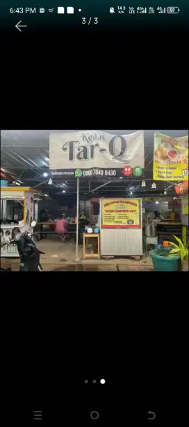 Dijual/disewa 3 kios untuk usaha makanan dll
