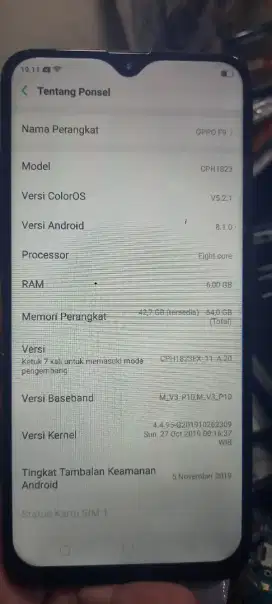 Oppo f9 4/64 merah merona