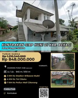 Dijual Kontrakan Jayamukti Cikarang Pusat
