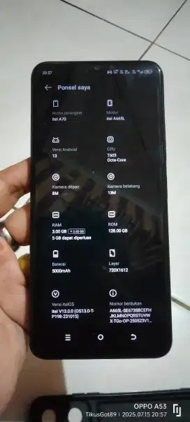 Handphone Itel A70 Batangan