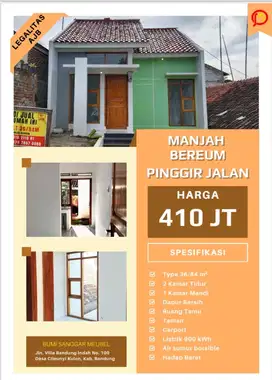 Jual Rumah strategis bebas banjir