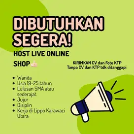 LOWONGAN HOST LIVE