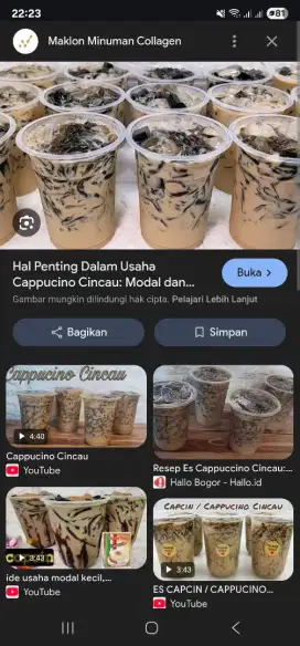 Cari karyawan capucino cincau dan cilor (bru mau buka) arco pengasinan