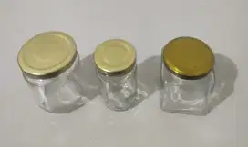 Botol Kaca Jar Tutup Gold
