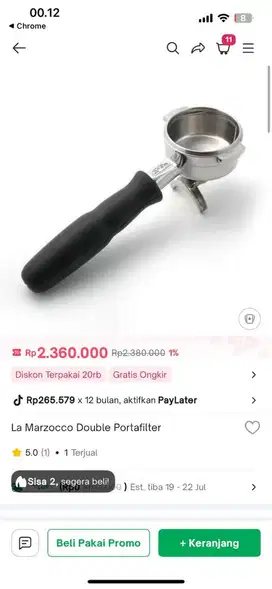 portafilter double dri baru blm dipake