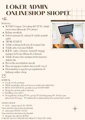 ADMIN ONLINE SHOP SHOPEE