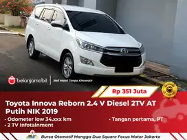 [ LOW KM ] Toyota Innova Reborn 2.4 V Diesel 2TV AT Putih 2019/2020