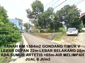 Tanah HM 1584m2 Gondang Timur V Tembalang ada Sumur Artetis