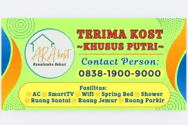 KOST KHUSUS PUTRI LOKASI ANTARA KAMPUS UNISMA DAN HOTEL MERAPI MERBABU
