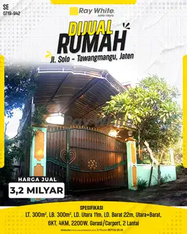 RUMAH JATEN KARANGANYAR DEKAT EXIT TOLL