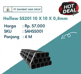 Besi Hollow SS 201 10 X 10 X 0,8mm