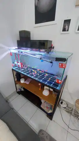 Jual Cepat BU Aquarium Fullset 100x40x40 tebal 5mm