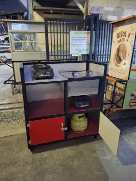 grobak - meja masak warteg - warkop indomie- kopi- gorengan-DLL