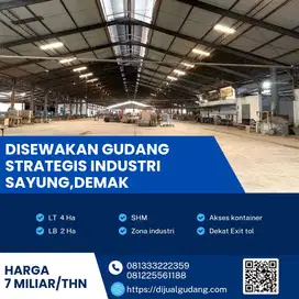 sewa gudang demak luas 40000m strategis