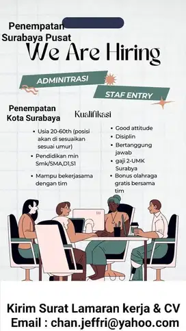 Lowongan kerja Admin staf