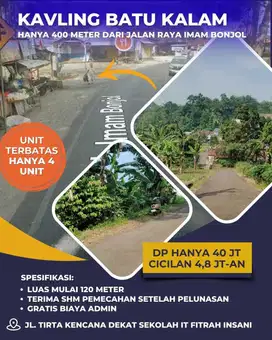 KAVLING SIAP BANGUN DKT KAMPUS SABURAI KEMILING