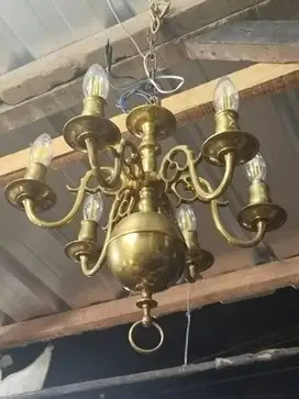 Lampu gantung kuningan Jawa cabang 6