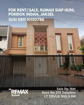 DIJUAL/DISEWAKAN RUMAH BERKONSEP MINIMALIS MODERN AREA PONDOK INDAH