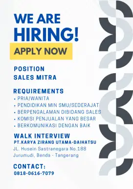 LOWONGAN KERJA SALESMAN/SALES GIRL