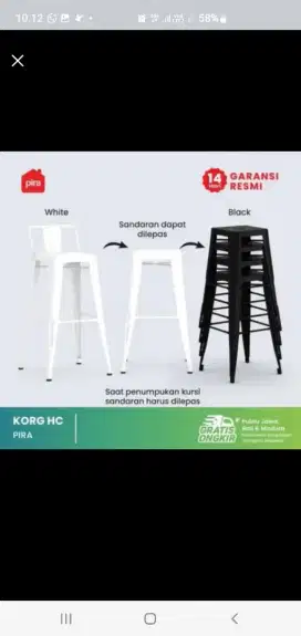 Kursi Bar Cafe Besi PIRA KORG HC