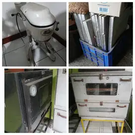Jual 1 set produksi roti rumahan (Mixer, Oven, Loyang, Rak, dsb)