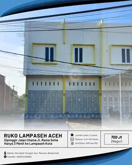 Dijual Ruko/Toko Baru Kawasan Lampaseh Ulee Lhee Jalan Rama Setia