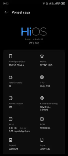 Hp Tecno pova 4