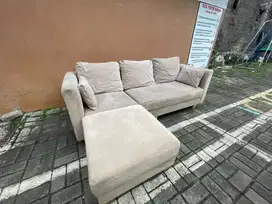 BU jual cepat sofa L cream bludru