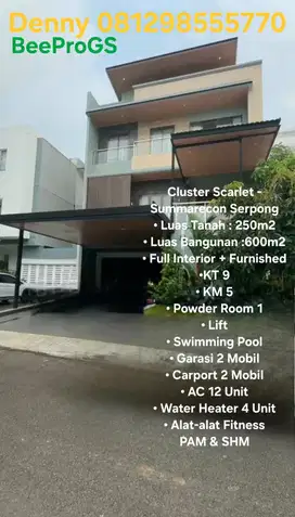 JUAL Rumah Scarlet Summarecon Serpong