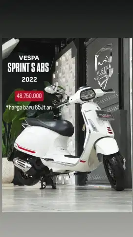 Vespa‼️Sprint S ABS 2022 White Innocente‼️Odo 16rb.Danny Mustika Motor