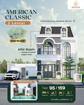 Rumah 3Lt Dengan Kolam Renang Pribadi Gamping Sleman