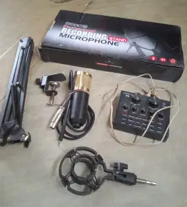 Mic microphone Karoeke condensor BM800 set + Sound card V8 set