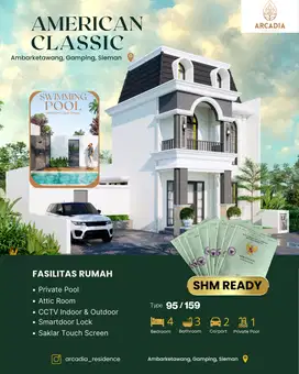 Rumah 3 Lantai Gamping Sleman Bonus Attic Room