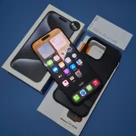 iPhone 15 Pro Max 256GB Blue Titanium Fullset resmi GDN original mulus