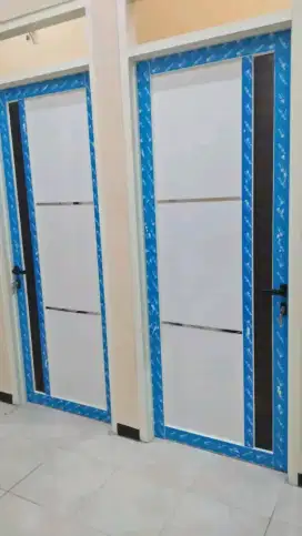 Pintu Motif + kusen Aluminium 4 incn