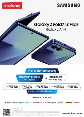 Pre Order SAMSUNG GALAXY FOLDABLE 7 FREE PTOTEKSI 3 TAHUN