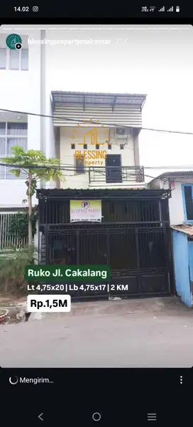 Jual ruko jalan cakalang daerah ekspedisi murah