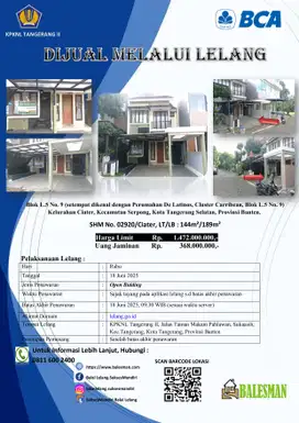 DIJUAL MELALUI LELANG WILAYAH TANGERANG !