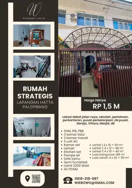 Dijual Rumah Lapangan Hatta Palembang