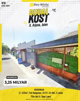 Kost Akses Dekat Jalan Raya Lawu di Jl.Arjuna, Jaten, Karanganyar