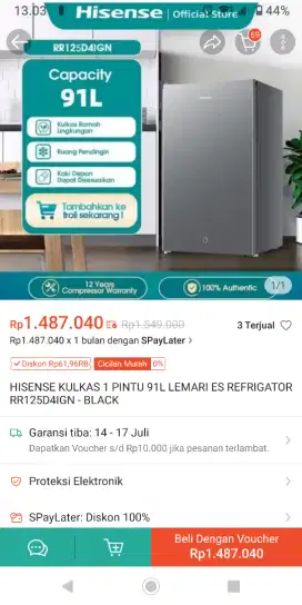Kulkas hesense  masi gress