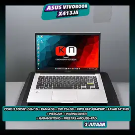 Asus Vivobook A413JA Core i3 1005G1 Gen10 Ram4GB Ssd128+128GB 14inch