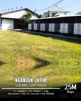Jual cepat Gudang siap pakai di Nganjuk akses tol