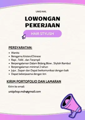 LOWONGAN PEKERJAAN SALON