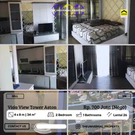 Dijual Apartment 2BR View Pool Vida View Tower Aston Siap Huni Nego SN