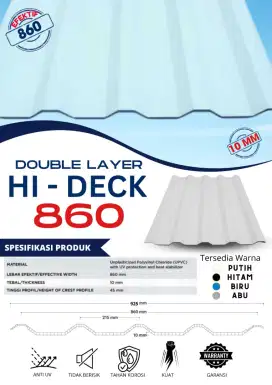 Atap upvc Hi-deck double layer