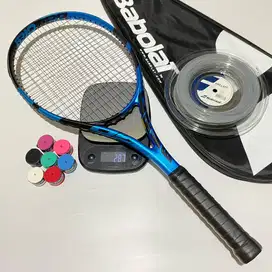 RAKET TENIS BABOLAT PURE DRIVE TERPASANG SENAR BABOLAT PRO LAST 1.25mm