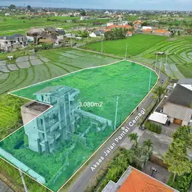 LAHAN DENGAN VIEW SAWAH & LAUT DI PANTAI CEMAGI, TABANAN - BALI