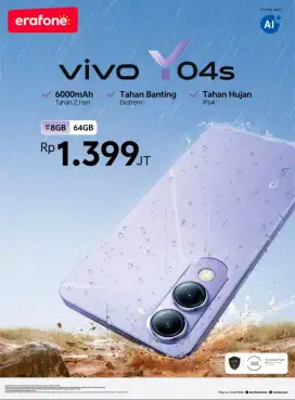NEW VIVO Y04s 6000 mAh + AI Eraser + Tahan Banting & Tahan Hujan