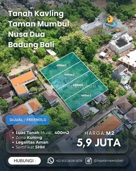 Dijual Tanah Kavling Taman Mumbul Nusa Dua Badung Bali